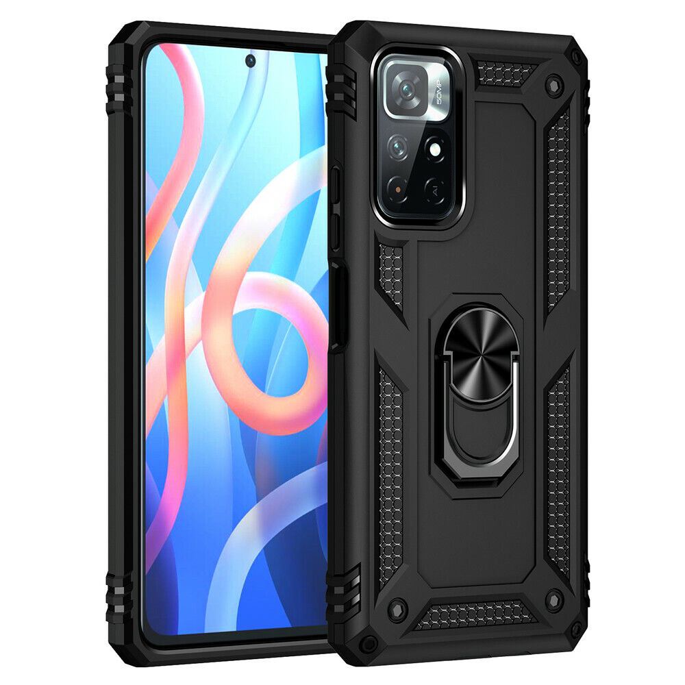 Protectores para celular  para Xiaomi  Redmi 10 Funda reforzada con anillo v2 Negro
